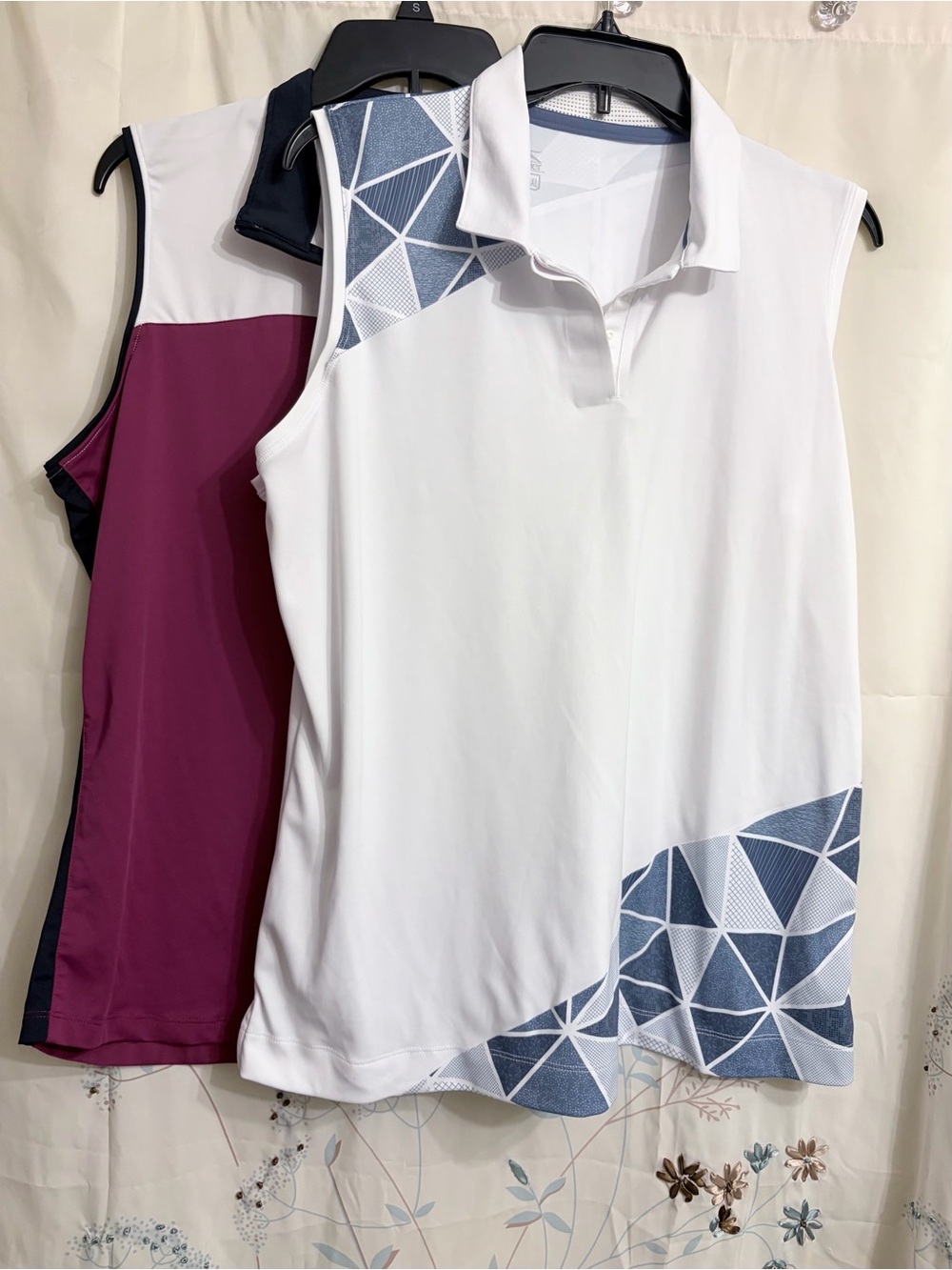 Lot of 2- Women’s Sleeveless Golf Polo - Slazenger White & Lady Hagen Purple Top